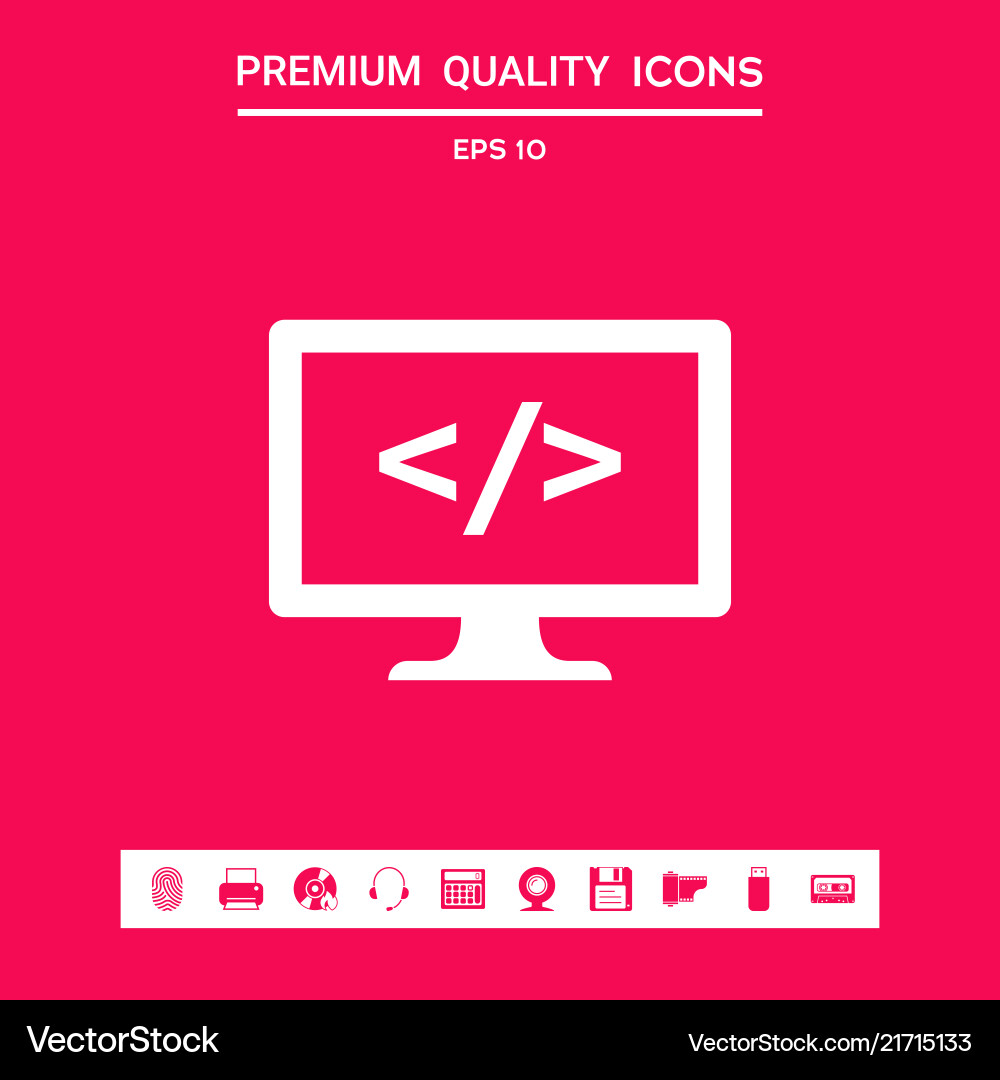 Coding symbol icon graphic elements vector image
