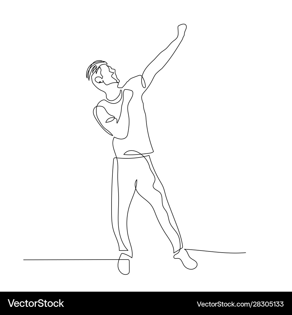 Continuous Line Dancing Man vector image