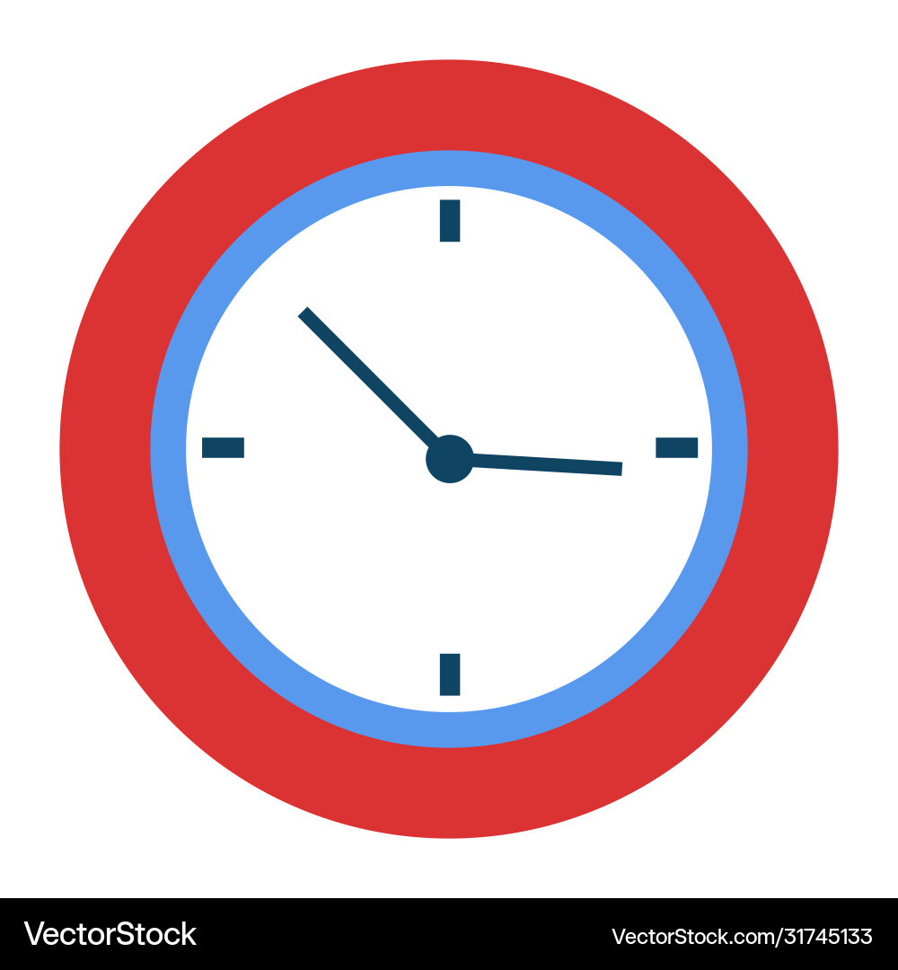 Curved clock with hands pointers time management Curved clock with hands pointers time management vector image
