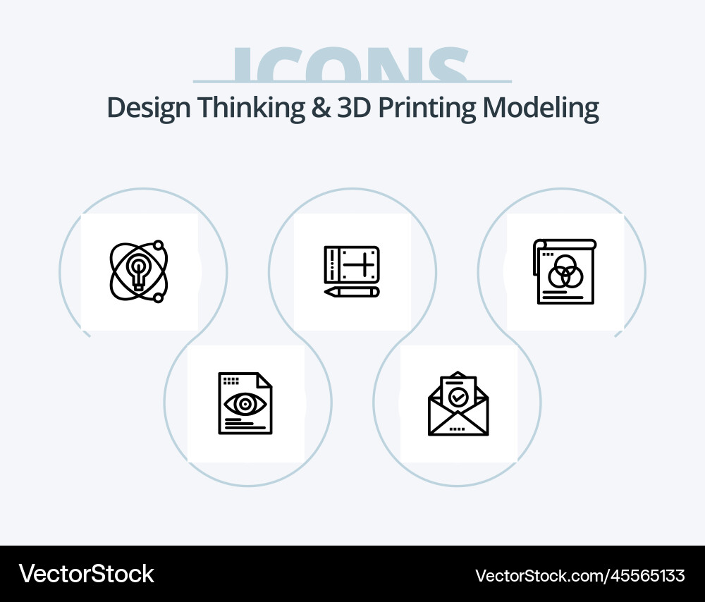 Design thinking and d printing modeling line icon Vector Image