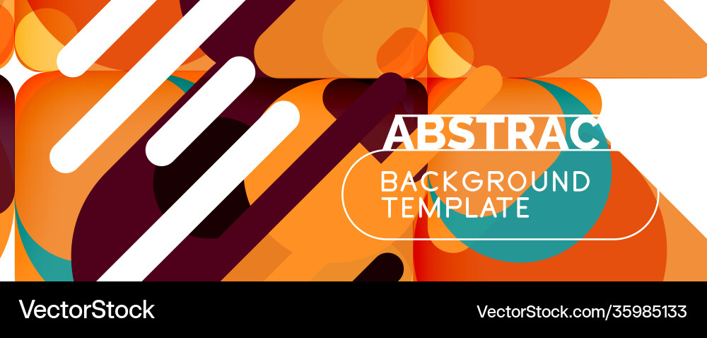 Flat geometric round shapes and dynamic lines Vector Image
