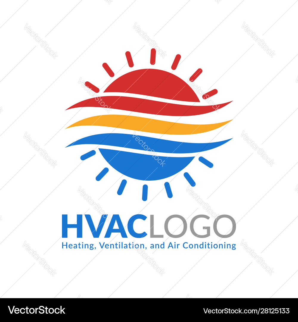 Hvac logo design heating ventilation and air Hvac logo design heating ventilation and air vector image