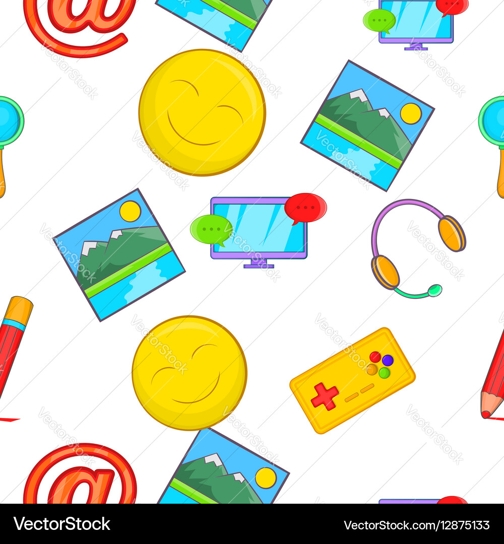 Messages over internet pattern cartoon style vector image