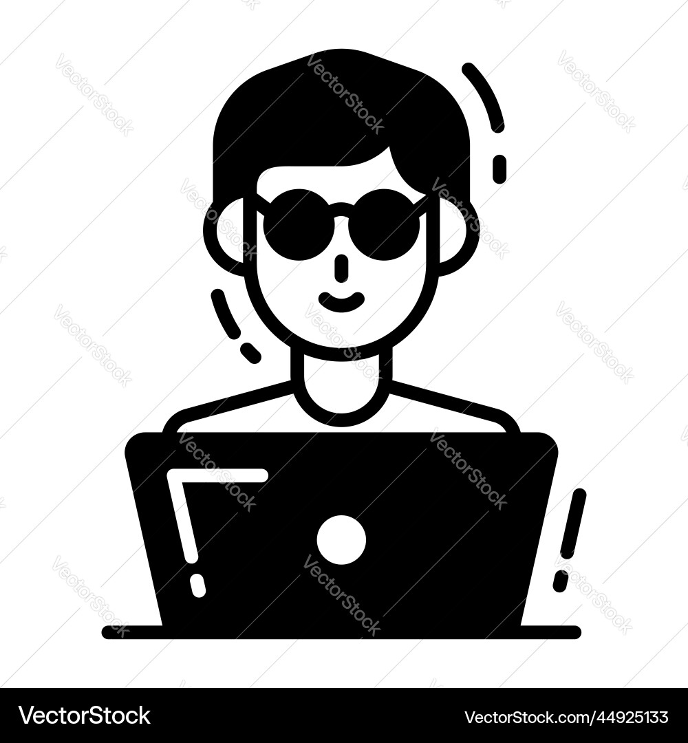 Programmer icon single avatar vector image