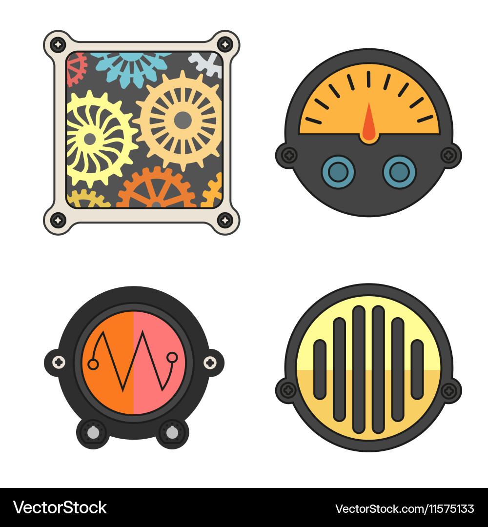Robot technical colorful meter icon vector image