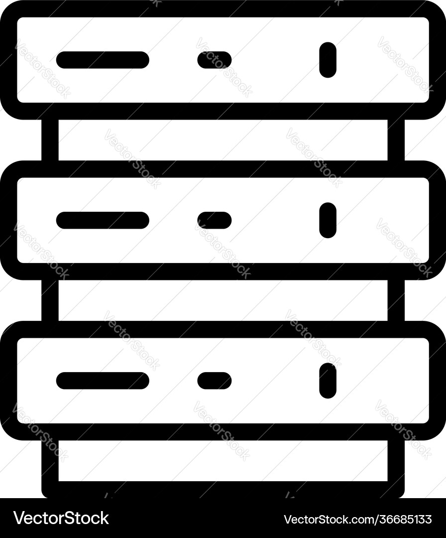 Server interface icon outline style Vector Image