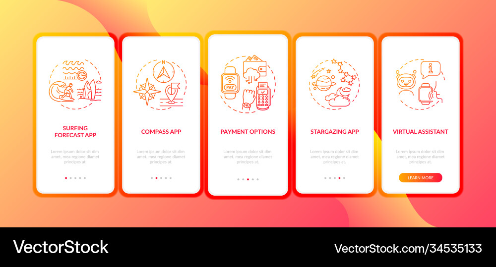 Smart watch functions onboarding mobile app page Smart watch functions onboarding mobile app page vector image