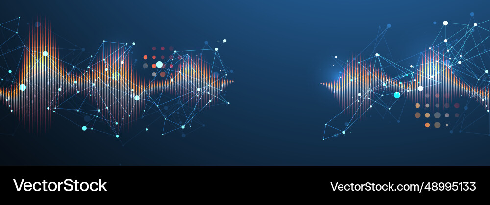 Sound wave with plexus effect dynamic vibration Sound wave with plexus effect dynamic vibration vector image