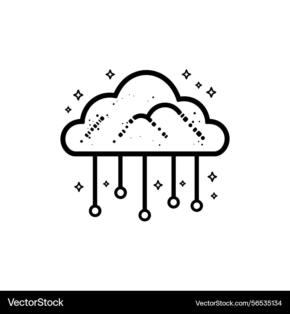 Abstract clouds with lines and circles connector Vector Image