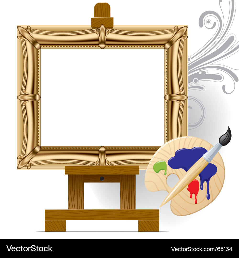 Art Easel with Palette Vector Image