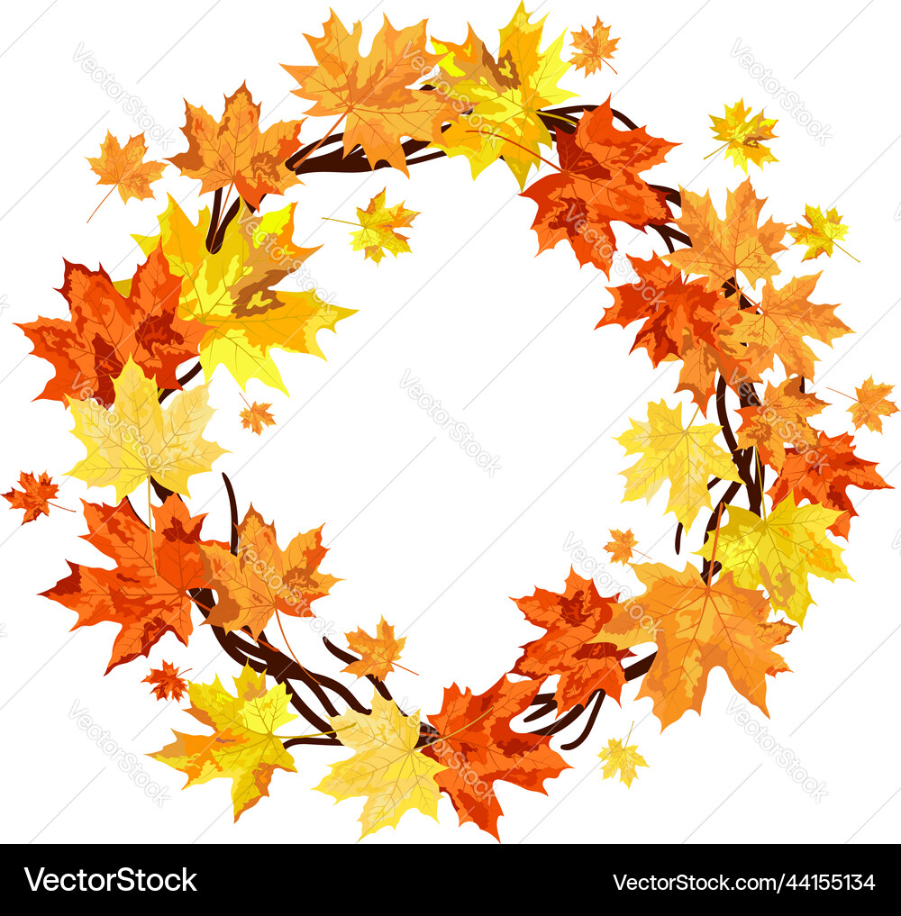 Autumn maple frame Autumn maple frame vector image