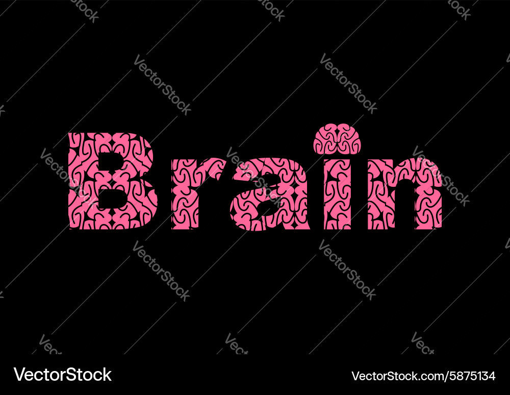 Brain text of texture brains Vector Image