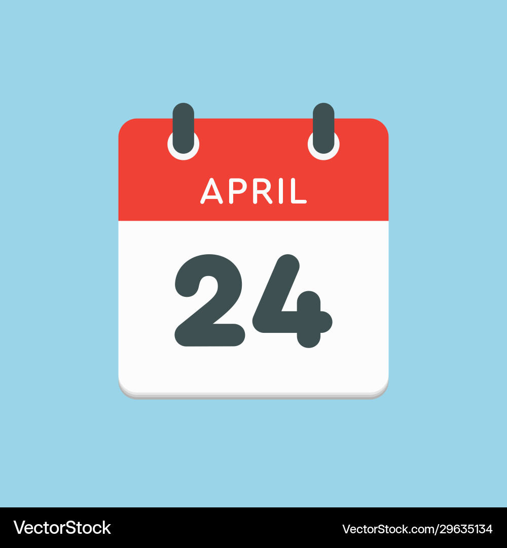 Calendar day 24 april days year &ndash; Royalty-Free Vector  UXWing
