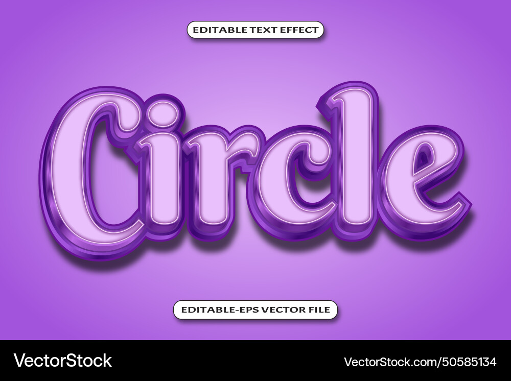 Circle editable text effect 3 d emboss style Vector Image