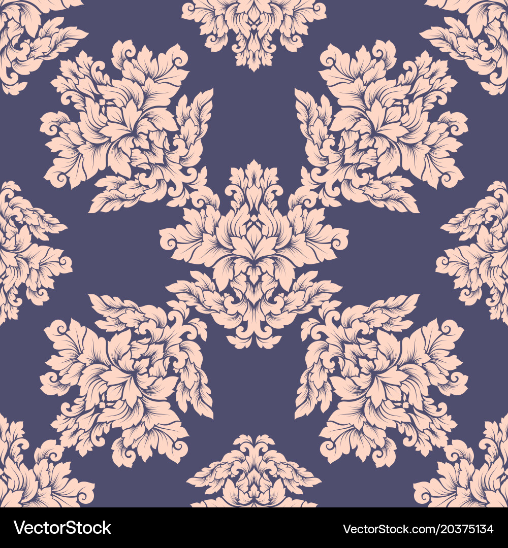 Damask seamless pattern intricate design Vector Image