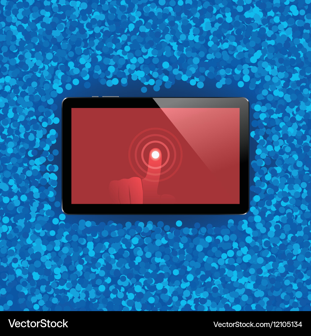 Digital tablet with shiny sensor screen touch vector image