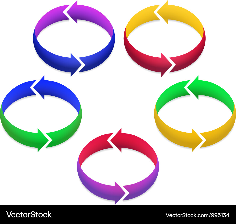 Dynamic 3D Arrows in Circles vector image