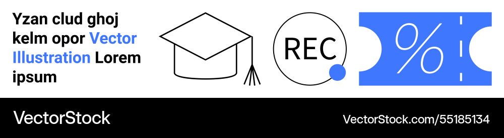 Education and media elements with discount ticket Education and media elements with discount ticket vector image