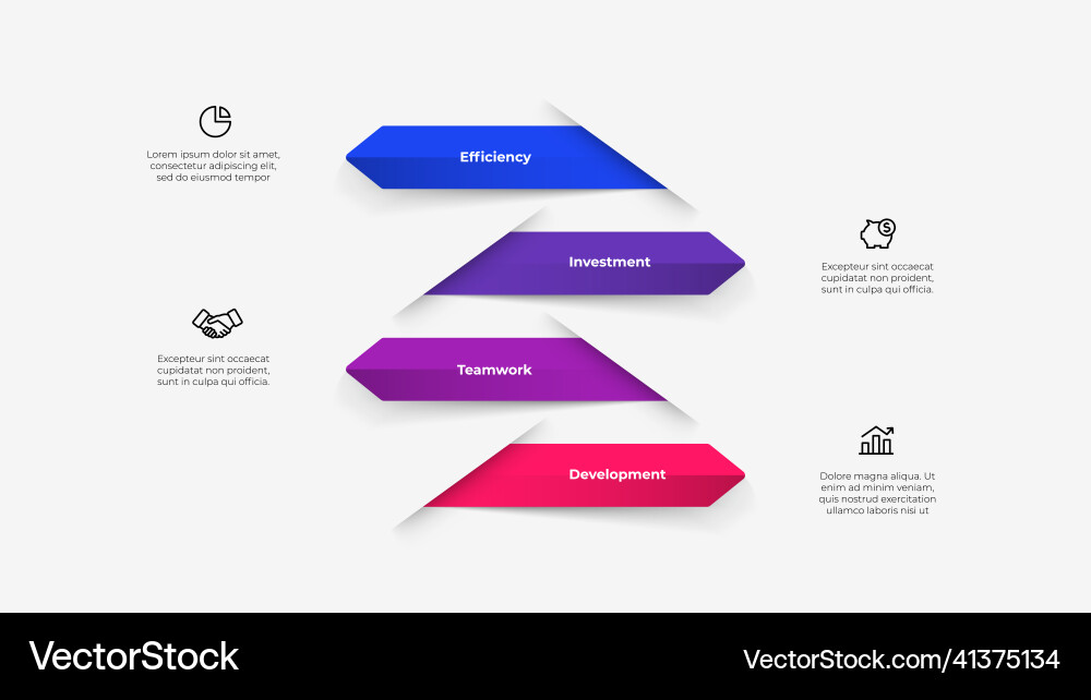 Four Arrows Data Visualization Slide vector image
