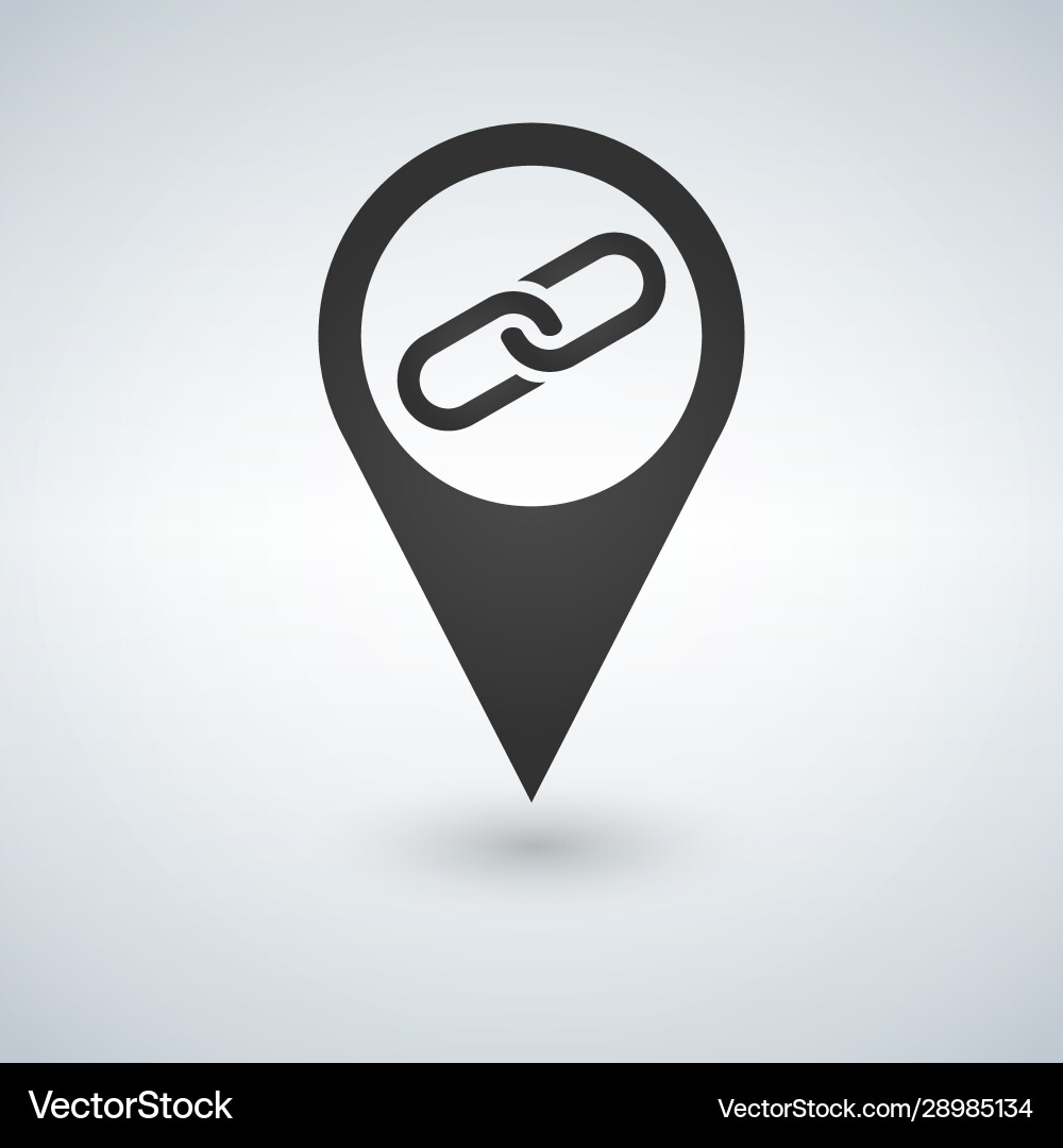 Map pointer with link icon vector image