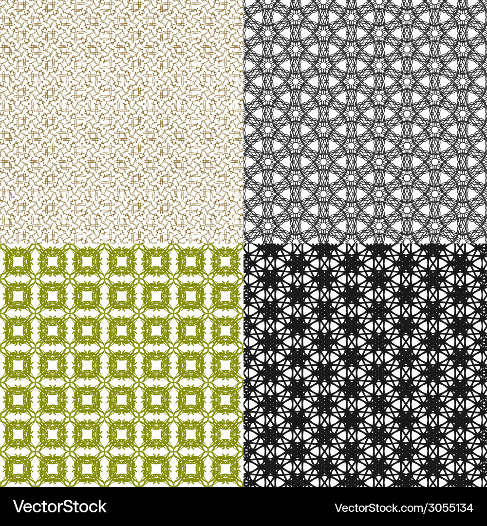 Set of geometric pattern in op art design vector image