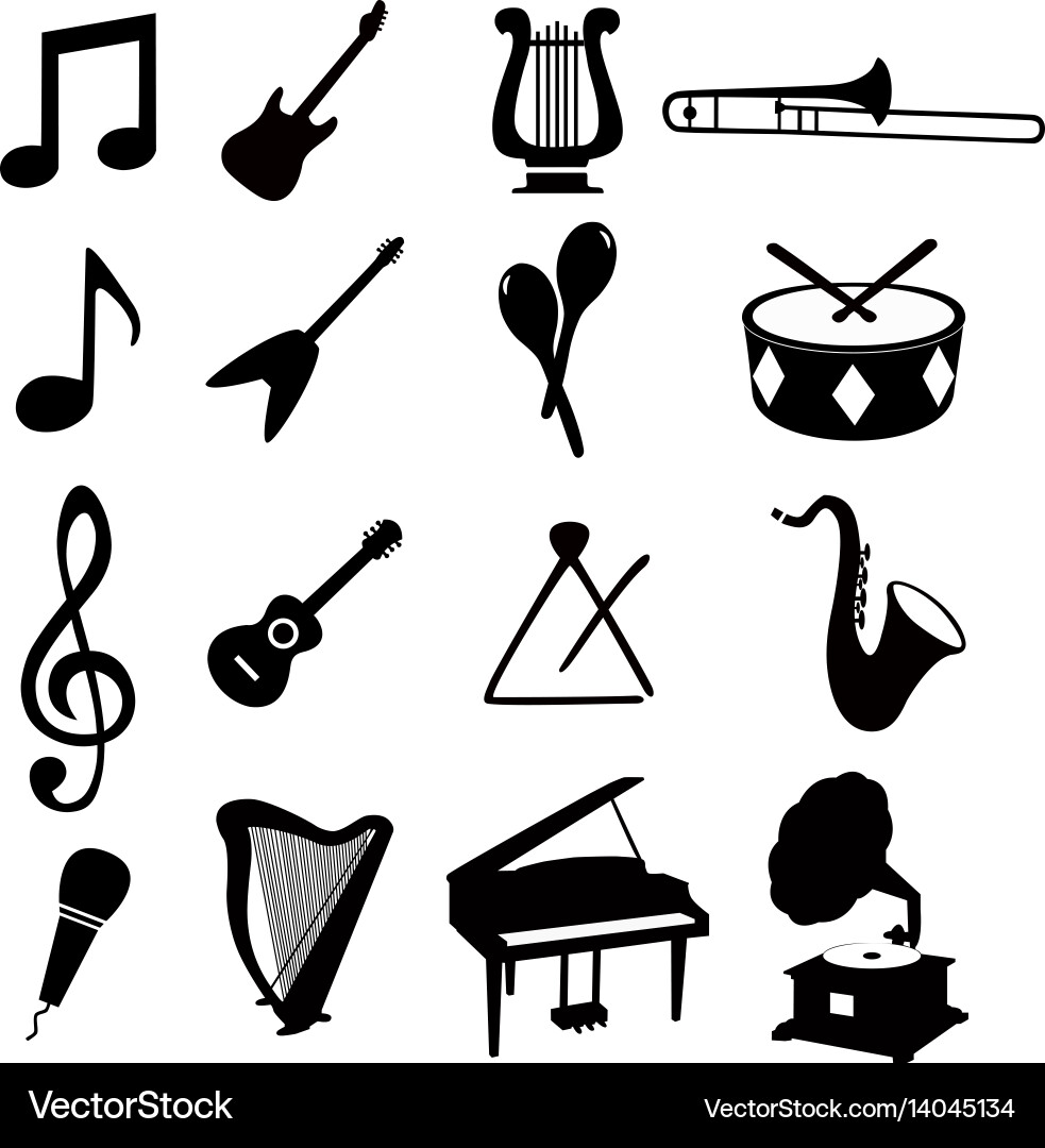 Set of musical icons Vector Image