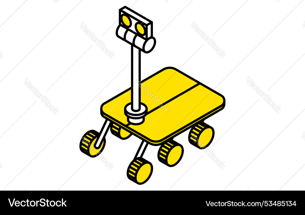 Simple line drawing of an unmanned spacecraft Vector Image