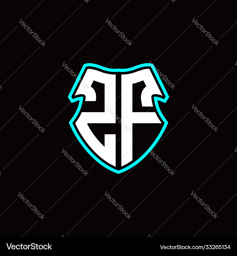 Z f initial logo design with a shield shape Z f initial logo design with a shield shape Vector Image