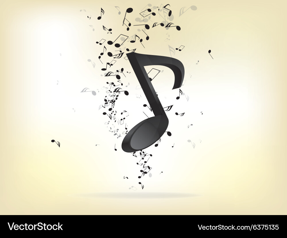 Abstract msical background with notes vector image