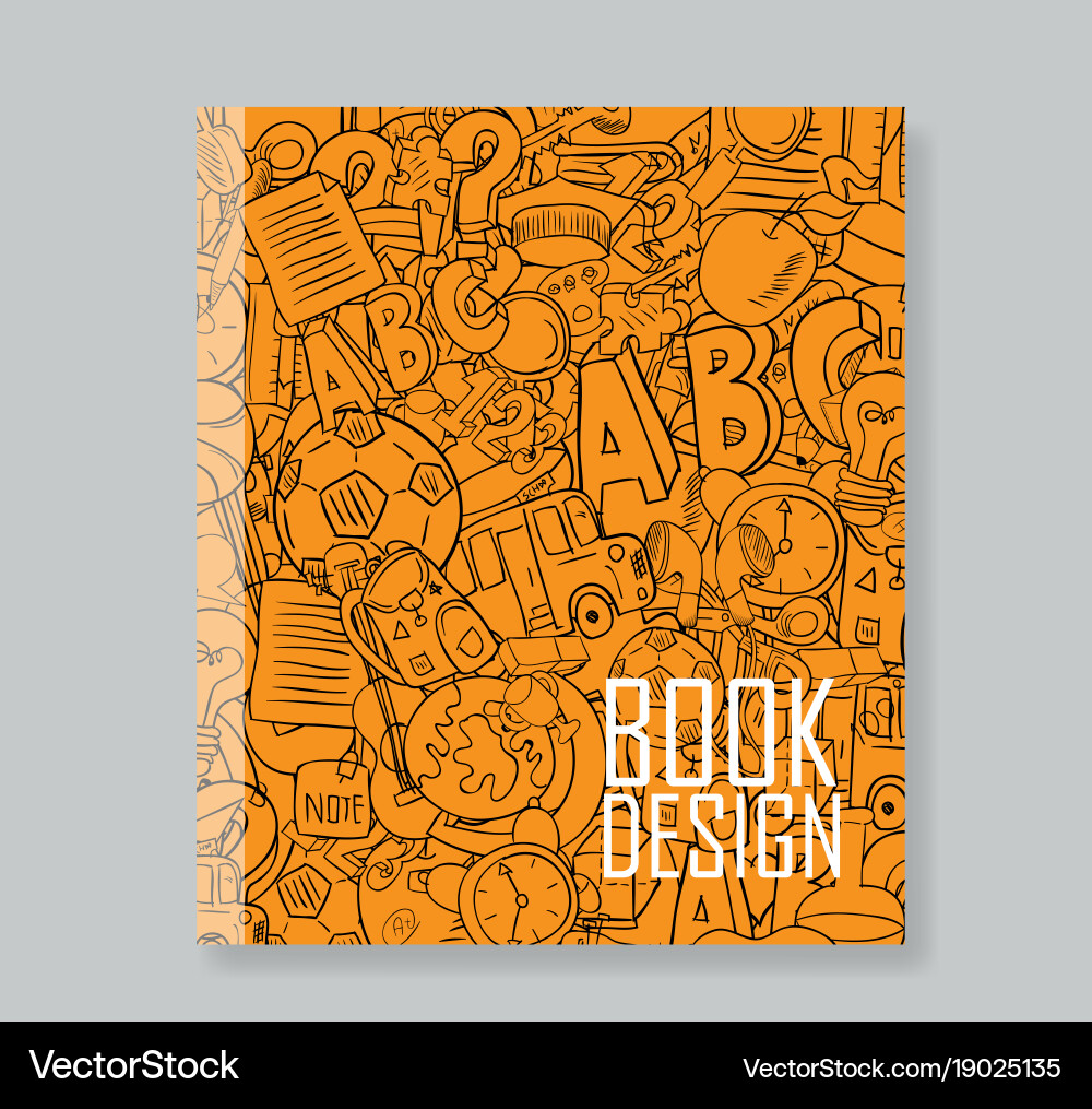 Back of school objects on background drawing Vector Image