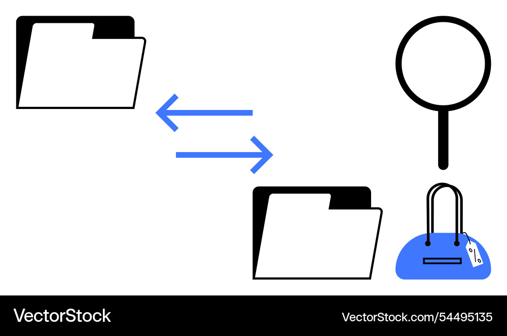 Data exchange concept with file folders Data exchange concept with file folders vector image