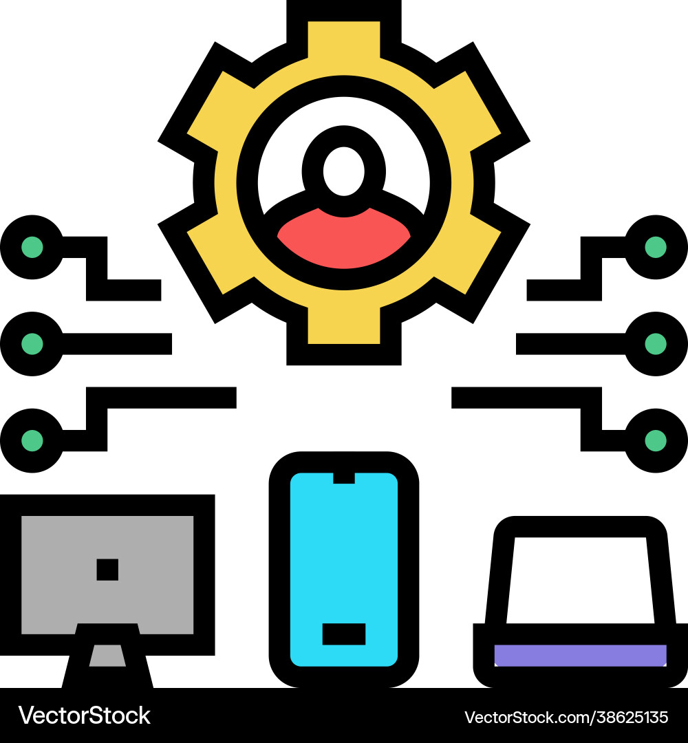 Devices connection user ugc color icon Vector Image