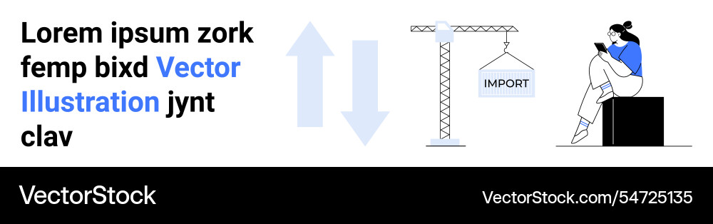 Digital concept of import process and information Digital concept of import process and information vector image