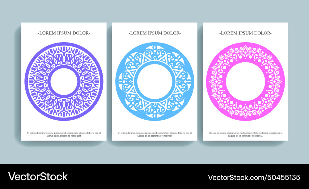 Gradient border pattern cover template Royalty Free Vector