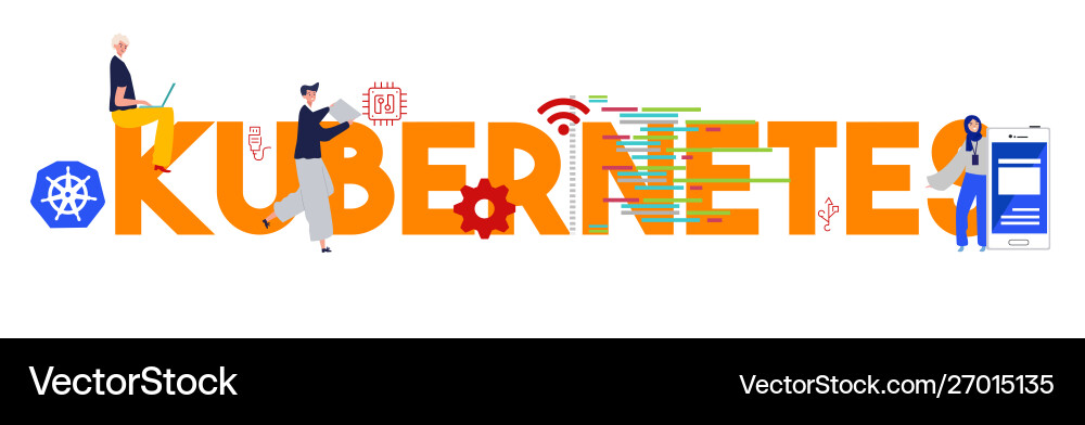 Kubernetes Technology Concepts vector image