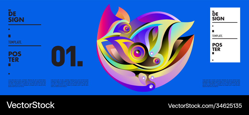 Landing page background template with colorful vector image