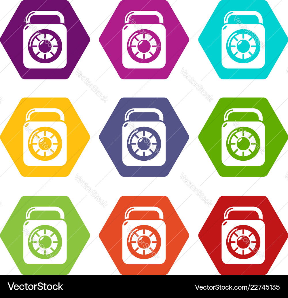 Lock element icons set 9 Lock element icons set 9 Vector Image
