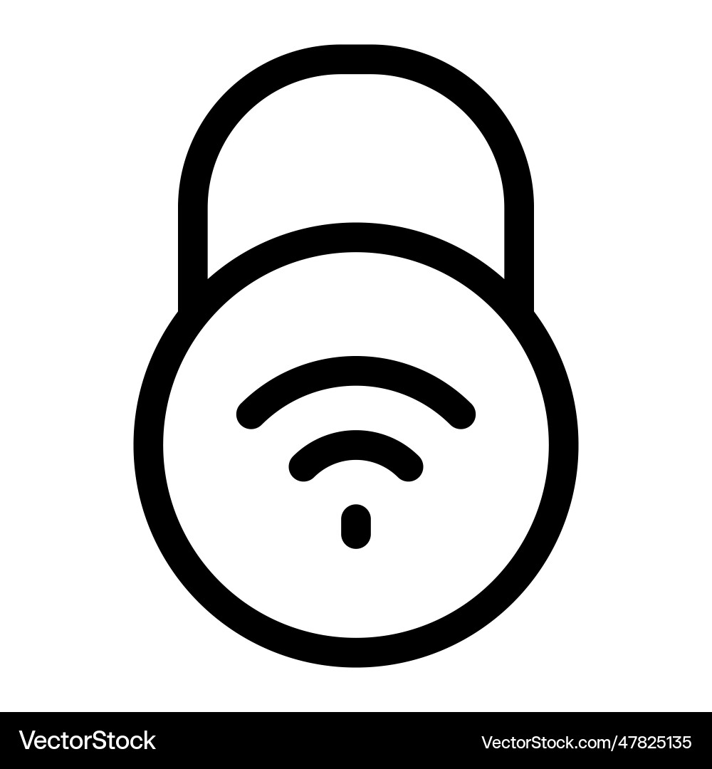 Lock with advance technology and internet access Vector Image