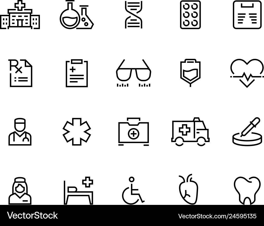 Medical Care Line Icons Vector Image