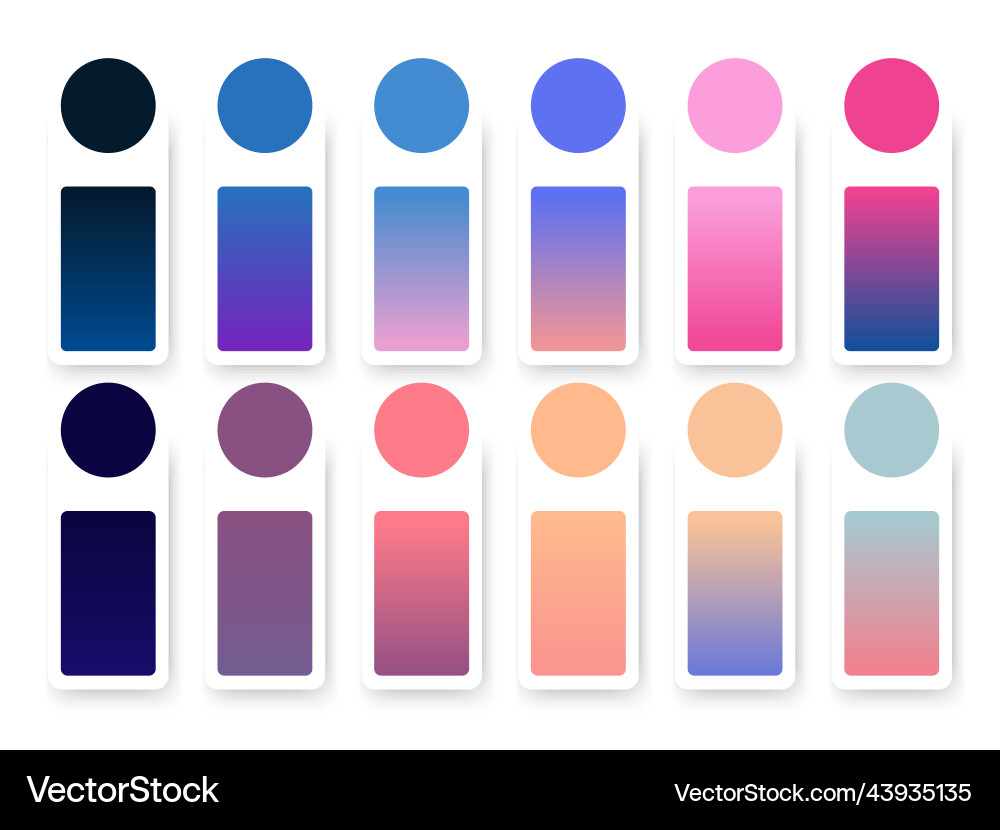 Set of gradients modern combinations Set of gradients modern combinations vector image
