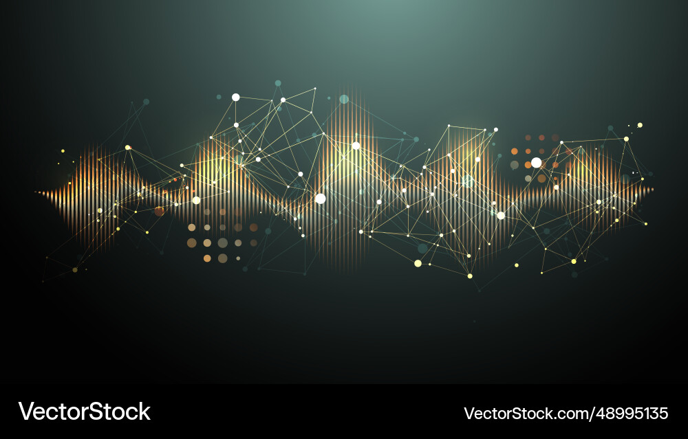 Sound wave with plexus effect dynamic vibration vector image