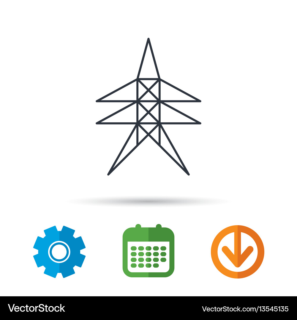 Stromstation Ikone Power Tower Zeichen Stromstation Ikone Power Tower Zeichen Vektorbild