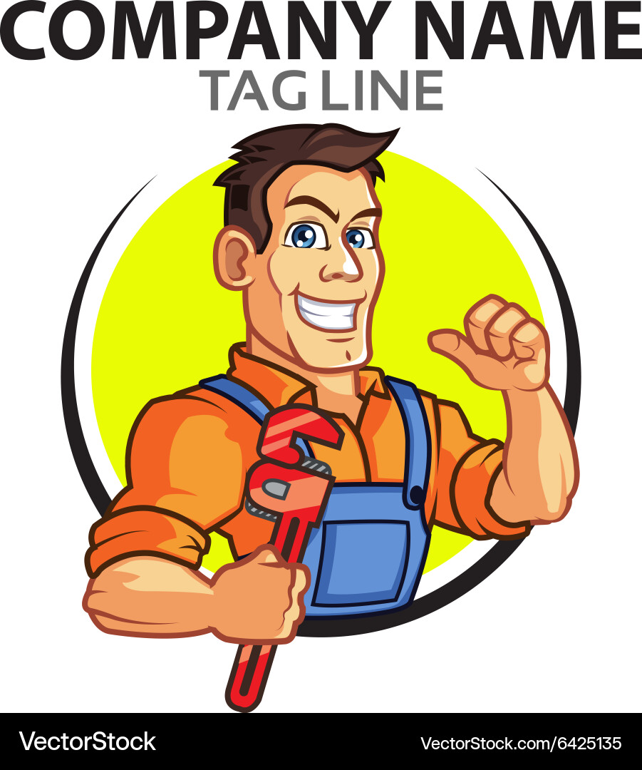 Strong Plumber Mascot vector image
