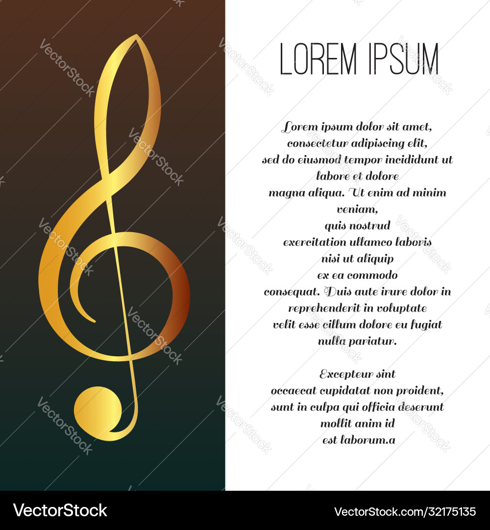 Treble clef background template for text vector image