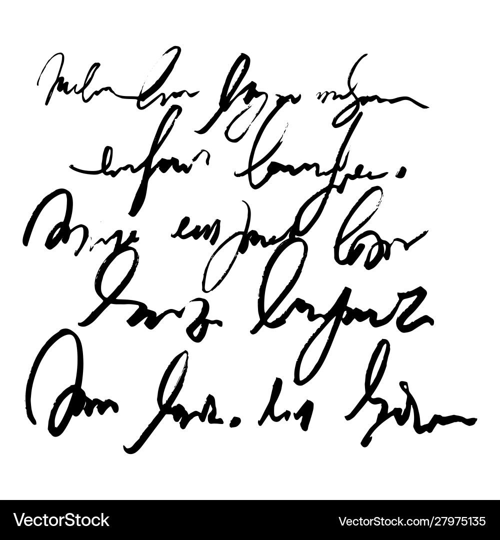 Unreadable handwriting font signature text Unreadable handwriting font signature text vector image