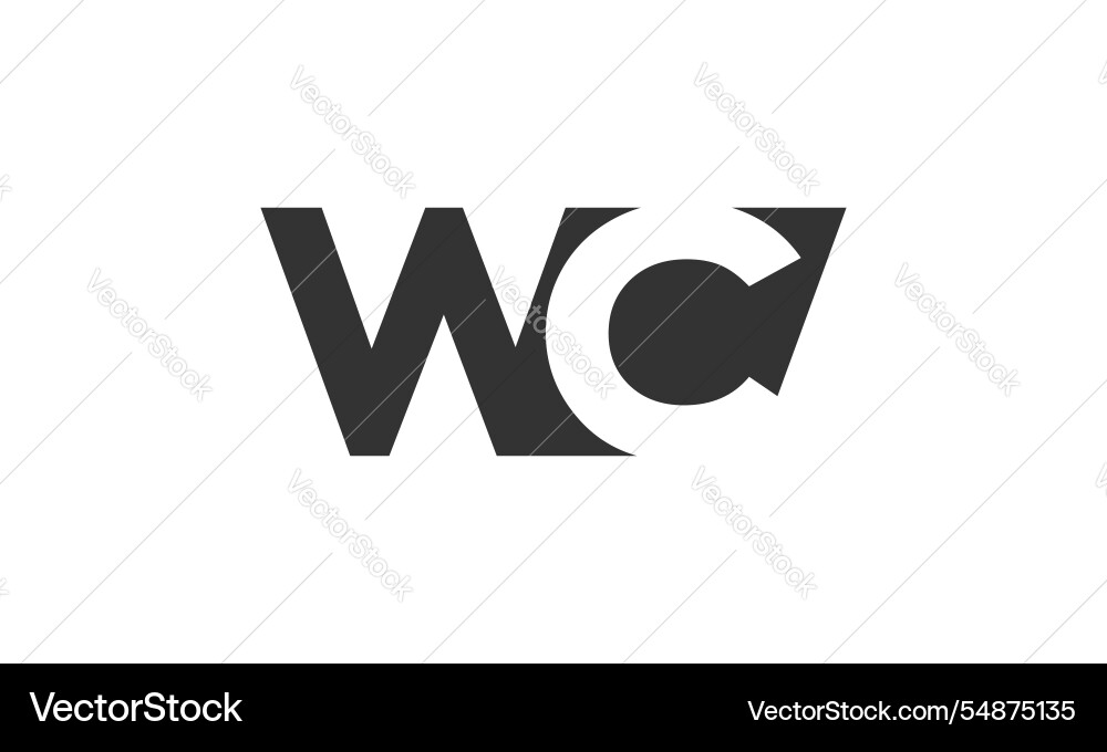 Wc creative geometric initial based modern vector image