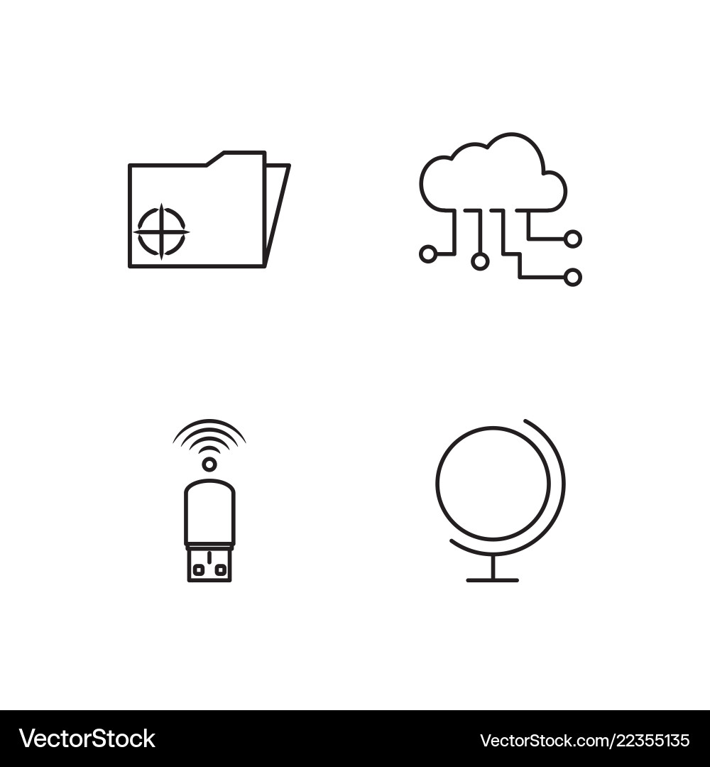 Web simple outlined icons set Web simple outlined icons set vector image
