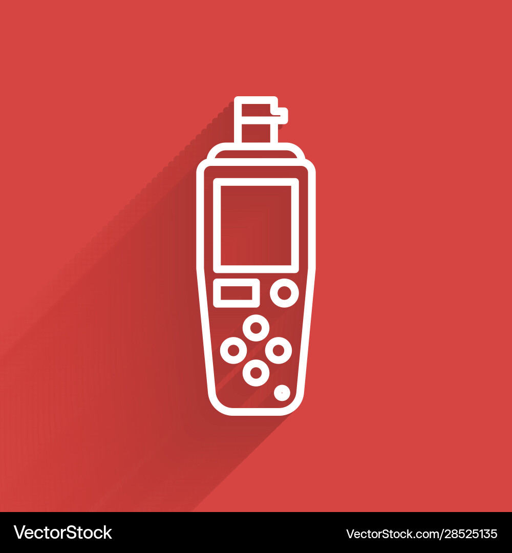White line portable sensor icon isolated with long Vector Image