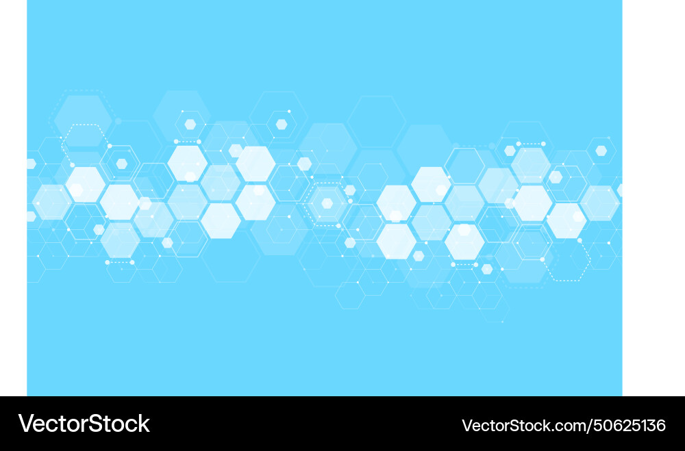 Abstract hexagonal molecular structures vector image