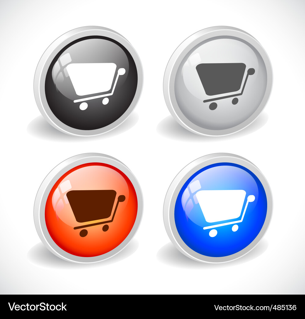 Color 3d buttons for web vector image
